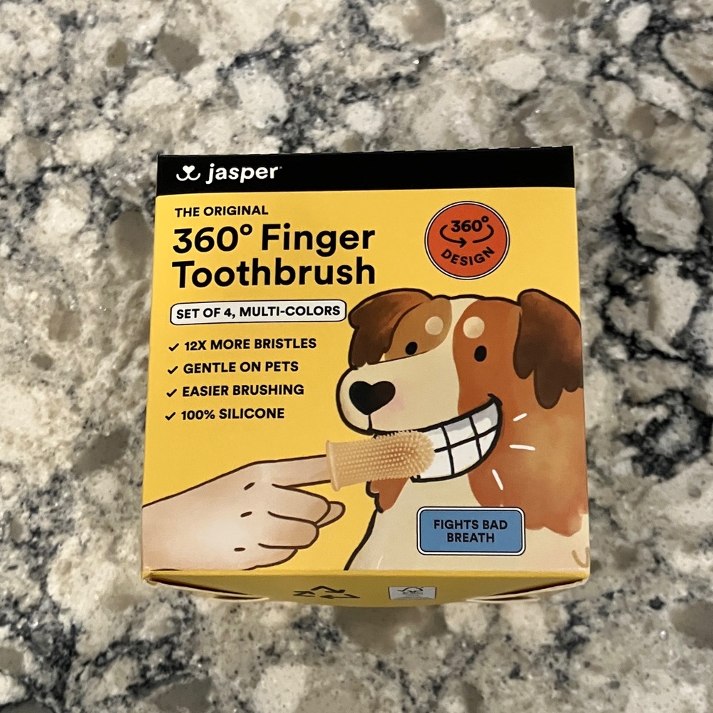 Jasper 360° Finger Toothbrush for Dogs - Multi-Color Set